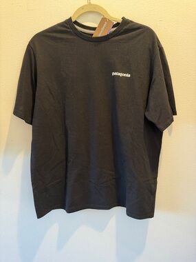 Patagonia Black Crew T-Shirt with White Logo